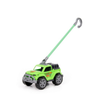 Игрушка-каталка ПОЛЕСЬЕ автомобиль Легионер с ручкой (зелёный)