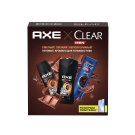 Подарочный набор AXE+Clear Dark Temptation (150+250+200) мл