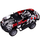 Машинка Junfa Джип граффити1:32 металлический с открывающимися дверцами инерционный, модель 1 (черно-бело-красный)