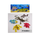 Игровой набор ABtoys Юный натуралист Фигурки-тянучки пластичные Морские обитатели и рептилии7 штук (2 лягушки, 2 рыбы, кальмар, ящерица, морской котик)