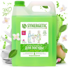 SYNERGETIC Гель для мытья посуды Сочное яблоко антибактериальный биоразлагаемый 5л
