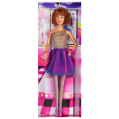 Кукла Defa Lucy Вечернее платье (короткое, золотистый верх, фиолетовая юбка), 29 см