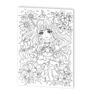 Раскраска Десятое королевство в стиле ANIME Девочка с котиком (формат А3)