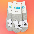 Набор детских носков 3 пары с компьютерным рисунком размер 16-18 светло серый меланж
