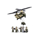 Конструктор Sluban Армия Многоцелевой военный транспортный вертолет и джип 520 деталей