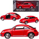 Машинка металлическая Uni-Fortune RMZ City серия 1:32 Volkswagen New Beetle 2012, инерционная, красный матовый цвет, двери открываются