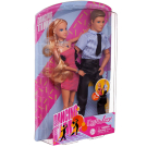 Игровой набор Куклы Defa Lucy&Kevin Танцевальная пара: девушка в розовом платье и юноша в рубашке в бело-голубую клетку и черных брюках, 29 и 30 см
