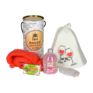Подарочный набор в тубе, 5 предметов (шапка, мочалка, мыло, соль для ванны, пемза),для неё, для бани и сауны, Банные штучки