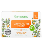 SYNERGETIC Натуральное мыло туалетное Масло мяты и апельсин 90г