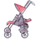Коляска для куклы ABtoys прогулочная с корзиной, персиковая, 46х35х65 см.