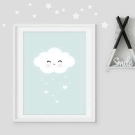 Интерьерный дизайнерский постер "Мечтательное облачко" (размер А4)