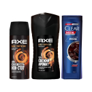 Подарочный набор AXE+Clear Dark Temptation (150+250+200) мл