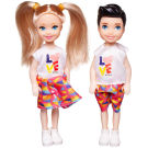 Игровой набор кукол Junfa Мальчик и девочка 13 см 3 вида, в дисплее 15 шт
