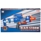 Бластер "Blaze Storm" синий с 20 мягкими пулями, электромеханический, 42.5x24.5x8 см, в коробке