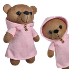 Мягкая игрушка ABtoys Knitted Мишка девочка вязаная, 25 см. в розовом платьице