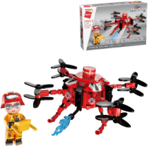 Конструктор Qman серия MineCity Пожарный беспилотный аппарат 161 деталь