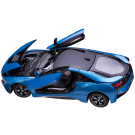 Машина металлическая 1:24 scale BMW i8, цвет синий, двери и капот открываются