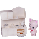Игровой набор ABtoys Уютный дом Домик для кошки малый. Кухня (гарнитур и другие игровые предметы)