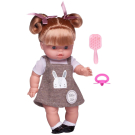 Пупс-кукла Junfa Baby Ardana в белой кофточке и сером платье с аксессуарами 32см