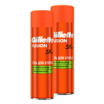 Gillette FUSION Гель для бритья для чувствительной кожи с миндальным маслом 200мл 2шт.