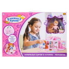 Игровой набор Abtoys В гостях у куклы Дом кукольный в сумке-переноске с куклой и аксессуарами.
