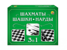 Настольная игра Рыжий кот Шахматы, шашки, нарды (мини-коробка)
