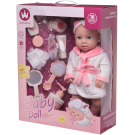 Игровой набор Junfa Пупс-кукла 40 см в банном халатике и игровые предметы
