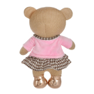 Мягкая игрушка Abtoys Knitted. Мишка вязаный девочка в розовом джемпере 25см