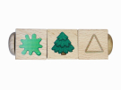 Кубики деревянные на оси Учим цвета и формы (3 кубика)