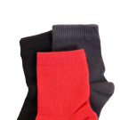 Набор детских носков 3 пары однотонные размер 16-18 черные/красные/серые