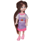 Игровой набор Junfa Кукла 13 см на бело-розовом велосипеде с питомцем и игровыми предметами