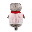 Мягкая игрушка BUDI BASA Кот Басик в свитере с сердцем 22 см
