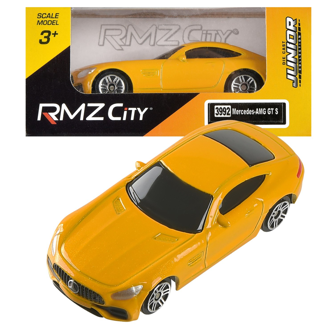 Машинка металлическая Uni-Fortune RMZ City 1:64 Mercedes-Benz GT S AMG 2018 (цвет желтый)