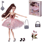 Кукла Junfa Atinil (Атинил) Мой розовый мир в платье с двухслойной юбкой, 28см, шатенка