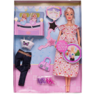 Игровой набор Кукла Defa Lucy Мама (платье в цветочек) с 2 малышами и игровыми предметами, 29 см