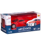 Машинка металлическая Abtoys АвтоСити 1:36 "Спортивная-2", инерционная с открывающими передними дверцами , красная, свет, звук