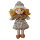 Кукла ABtoys Мягкое сердце, мягконабивная, в бежевой шапочке и фетровом платье, 36 см, в открытой коробке