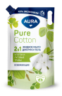 Жидкое мыло AURA Pure Cotton Хлопок и луговые травы, 2в1 для рук и тела 850мл