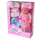 Кукла ABtoys Пупс озвученный "Мой малыш" в темно-розовом комбинезоне 35см