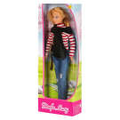 Кукла Defa Lucy На прогулке прохладным вечером (в джинсах и полосатом свитере) 29 см