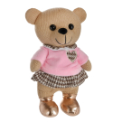 Мягкая игрушка Abtoys Knitted. Мишка вязаный девочка в розовом джемпере 25см