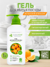 CLEAN HOME Гель для мытья посуды Испанский апельсин с дозатором 1л