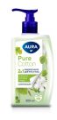Жидкое мыло AURA Pure Cotton Хлопок и луговые травы , 2в1 для рук и телафлакон, 300мл