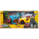 Игровой набор Junfa "Мир динозавров" (большой динозавр, джип-сафари, фигурка человека, аксессуары)