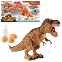 Игрушка интерактивная Junfa Динозавр Тираннозавр коричневый (движение вперед, звук, свет, проектор, пар из пасти)
