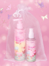 Подарочный набор Glowgirl Детский спрей-мист для тела и волос ароматный с блестками + Гель для душа Вишня. ЭКО продукт.