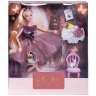 Кукла ABtoys "Королевский прием" с диадемой в розовом блестящем платье с воздушной юбкой, светлые волосы 30см
