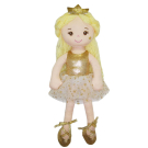 Кукла ABtoys Мягкое сердце, мягконабивная Принцесса в золотом платье и короной, 38 см