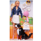Игровой набор Кукла Defa Lucy На прогулке в синей джинсовой курткой с собакой, игровые предметы, 29 см
