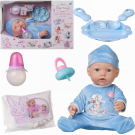 Пупс ABtoys Baby Ardana 40см, в голубом комбинезончике, в наборе с аксессуарами, в коробке